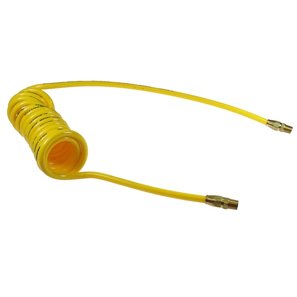 Flexcoil 1/4" ID x 15 ' 1/4" MPT Rigid Reusable Yellow